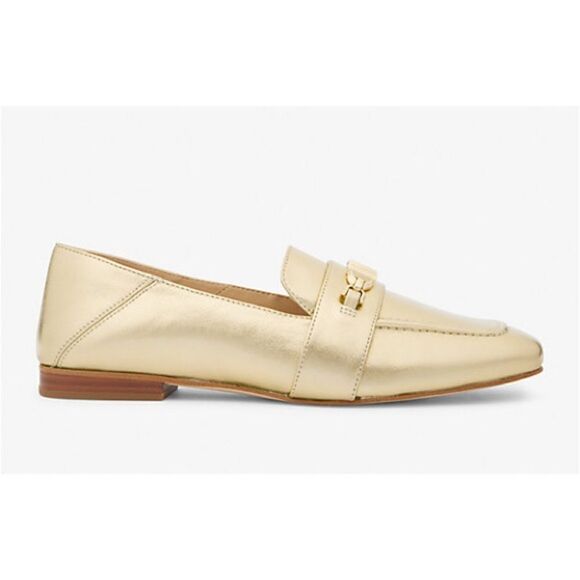 Michael Kors Mules Leather Slip On Tiffanie Metallic Leather Loafer Size 6 NWT - Picture 1 of 5